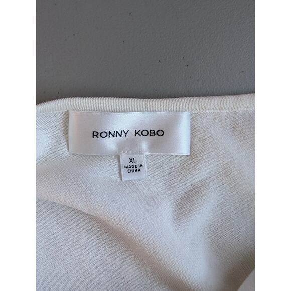 NWT Ronny Kobo Owena One-Shoulder Side-Slit Maxi Gown Size XL Ivory #ND452 - Picture 10 of 13